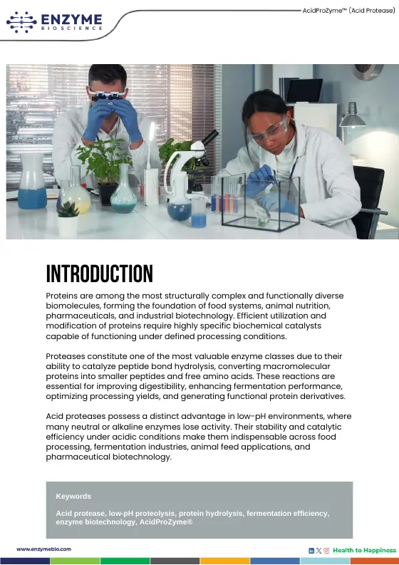 Cover of the AcidProZyme™ literature